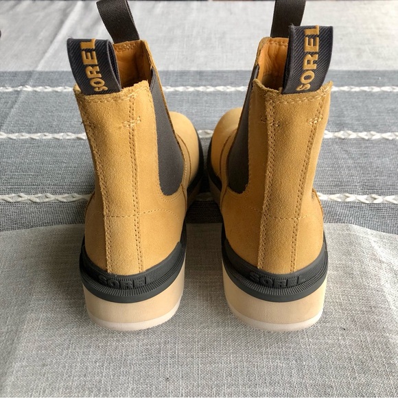 Excellent Sorel Hi-Line Chelsea Platform Boots in Camel Suede Size 9, Worn Once! - Picture 2 of 9